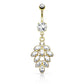 Bauchnabelpiercing Traube 1,6mm 10mm Nabelpiercing Edelstahl Chirurgenstahl Bananabell Zirkonia Silber Gold Roségold Clear