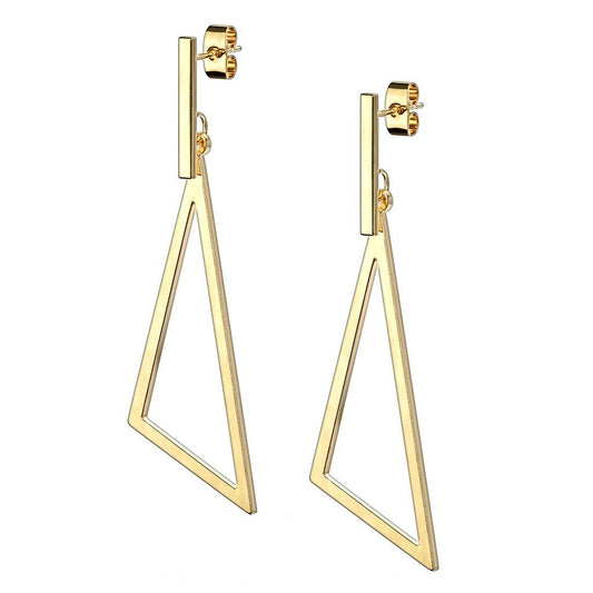 1 Paar Damen Ohrstecker Balken Anhänger Triangel Ohrringe Chirurgenstahl Steckerverschluss Silber Gold