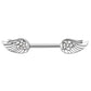 Engels-FLÜGEL Brustwarzenpiercing Brustpiercing Nippelpiercing Edelstahl VERGOLDET KRISTALL ZIRKONIA Clear PINK Aqua 1,6mm 12mm