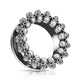 Ohrtunnel Silber Totenkopf-Kreis Chirurgenstahl Ohrpiercing Ohrschmuck Plug Screw Fit Flesh Schraubverschluss 6-25mm