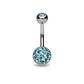 Bauchnabelpiercing Grosse Glitzer-Kugel Stab 1,6mm 10mm Nabelpiercing Edelstahl Chirurgenstahl Bananabell Zirkonia viele Farben