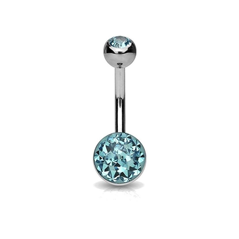 Bauchnabelpiercing Grosse Glitzer-Kugel Stab 1,6mm 10mm Nabelpiercing Edelstahl Chirurgenstahl Bananabell Zirkonia viele Farben