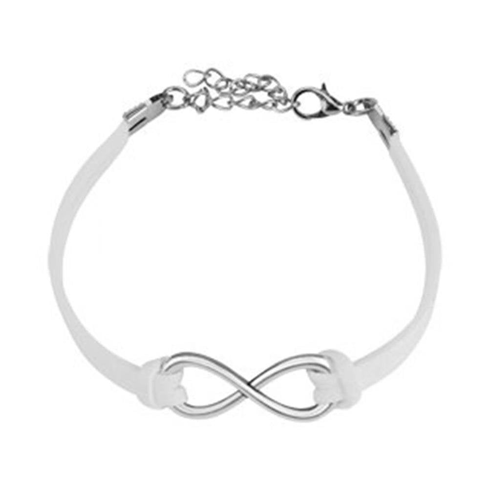 Wickelarmband Grosse UNENDLICHKEITS-Schleife Länge 230mm Breite 2,56mm verstellbar Karabinerverschluss Kunstleder Infinity