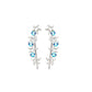 1 Paar Ohrklemmen STERNEN-KETTE 21 x 3mm Set Ohrringe Ohrclip Ohrstecker Chirurgenstahl Zirkonia Silber Clear Aqua