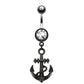 Bauchnabelpiercing Anker 1,6mm 10mm Anhänger Nabelpiercing Chirurgenstahl Bananabell Zirkonia Silber Clear Blau Pink Schwarz