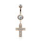 Bauchnabelpiercing Kristall Kreuz-Anhänger Nabelpiercing Chirurgenstahl Bananabell Silber Gold Roségold Clear Stab 1,6/10mm