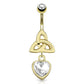 Bauchnabelpiercing KELTISCHER Knoten Anhänger 1,6mm 10mm Nabelpiercing Chirurgenstahl Bananabell Zirkonia Karat Gold Silber