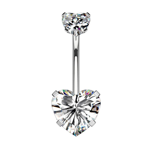 Bauchnabelpiercing Glitzernde Herzen Nabelpiercing Chirurgenstahl Bananabell viele Farben Stab 1,6/10mm