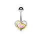 Bauchnabelpiercing 1,6mm 10mm Herz Nabelpiercing Edelstahl Chirurgenstahl Bananabell Zirkonia Silber Gold 14 Karat