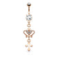 Bauchnabelpiercing 1,6mm 10mm Royal Charm Nabelpiercing Edelstahl Chirurgenstahl Bananabell Zirkonia Silber Gold Roségold