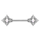 Brustwarzenpiercing Glitzer-Opal Blumen-Quadrat Brustpiercing Nippelpiercing Chirurgenstahl viele Farben Stab 1,6/14mm