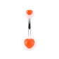 Bauchnabelpiercing UV Herz Nabelpiercing ACRYL-Kugeln Bananabell Edelstahl Stab-Dicke 1,6mm Stab-länge 10mm