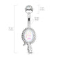 Bauchnabelpiercing Glitzer-Opal Schlange Nabelpiercing Chirurgenstahl Bananabell Silber Gold Weiß Pink Blau Stab 1,6/10mm
