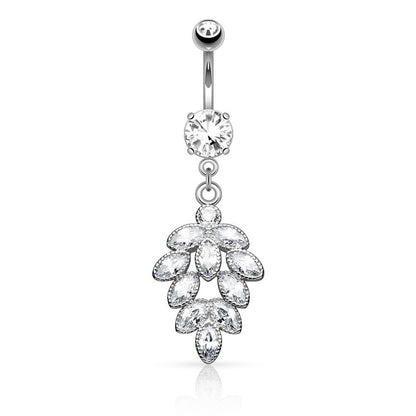 Bauchnabelpiercing Traube 1,6mm 10mm Nabelpiercing Edelstahl Chirurgenstahl Bananabell Zirkonia Silber Gold Roségold Clear