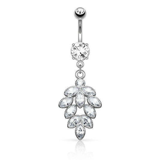 Bauchnabelpiercing Traube 1,6mm 10mm Nabelpiercing Edelstahl Chirurgenstahl Bananabell Zirkonia Silber Gold Roségold Clear