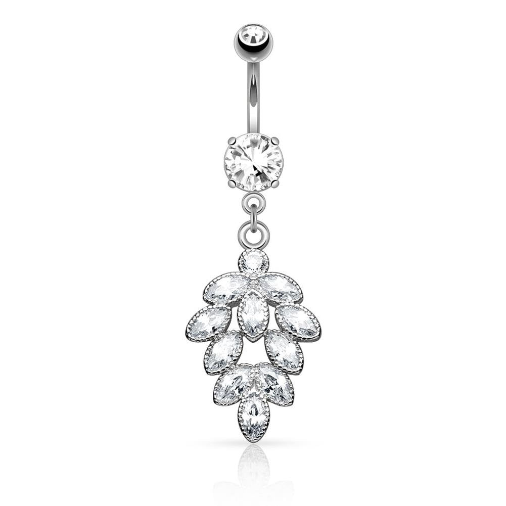 Bauchnabelpiercing Traube 1,6mm 10mm Nabelpiercing Edelstahl Chirurgenstahl Bananabell Zirkonia Silber Gold Roségold Clear