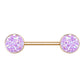 Brustwarzenpiercing Glitzer KRISTALL-Steine Brustpiercing Nippelpiercing Chirurgenstahl Roségold Multicolor Stab 1,6/14mm Stein 9mm
