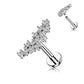 Knorpel Ohrstecker Silber Gold Roségold Pavé Zirkonia Clear Piercings Chirurgenstahl Schraubverschluss Stab 6/8mm lang