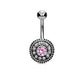 Bauchnabelpiercing 1,6mm 10mm Vintage Ornament Blume Juwel Nabelpiercing Edelstahl Chirurgenstahl Bananabell Zirkonia Opal
