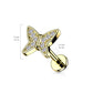 Knorpel Ohrstecker Schmetterling Silber Gold Roségold Pavé Zirkonia Clear Piercings Chirurgenstahl Schraubverschluss Stab 6/8mm lang