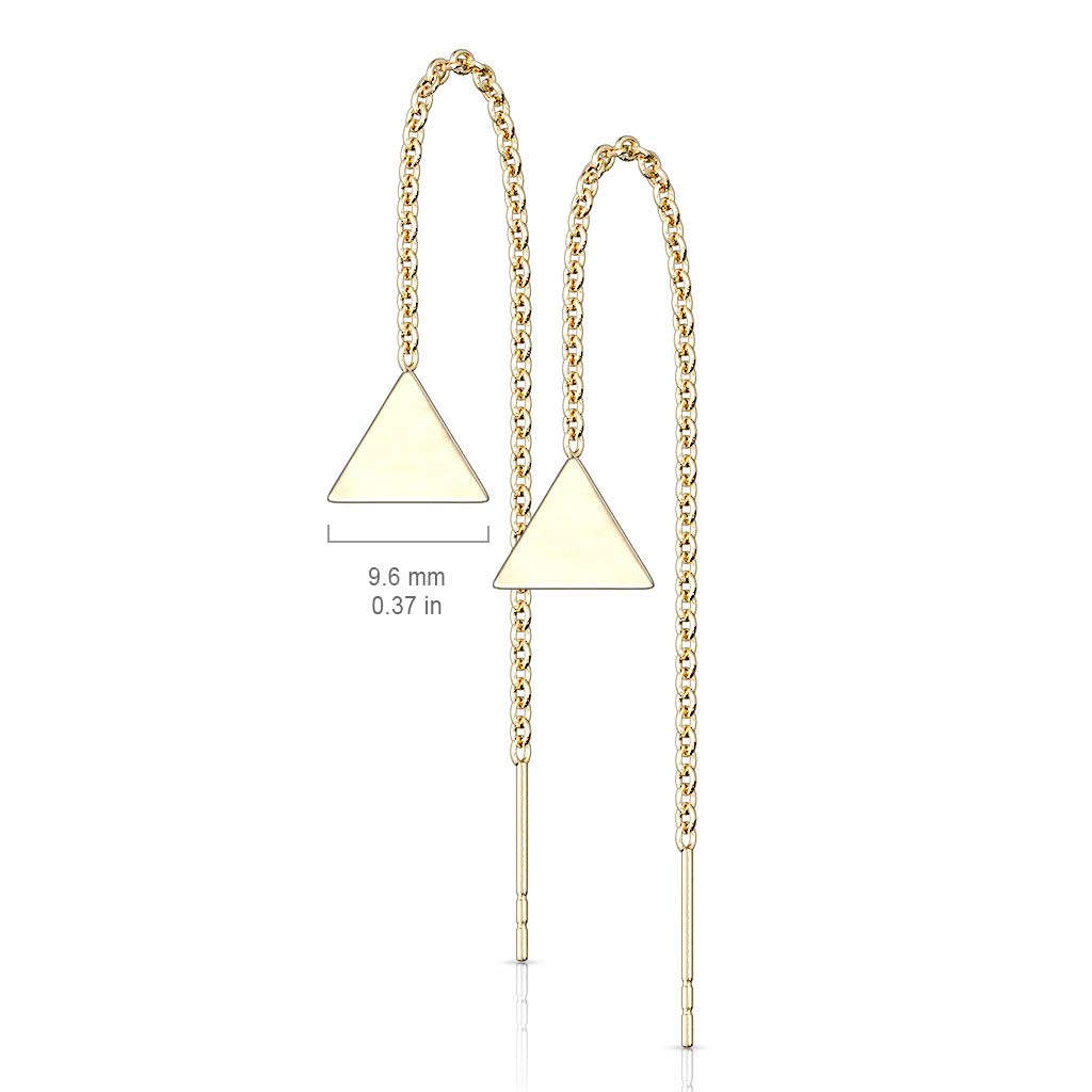 1 Paar Damen Ohrring Durchzieher Anhänger Dreieck Ohrringe Ohrstecker Chirurgenstahl Silber Gold Roségold