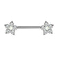 Brustwarzenpiercing Glitzer-Opal Blume 5 Zirkonia Brustpiercing Nippelpiercing Chirurgenstahl viele Farben Stab 1,6/14mm