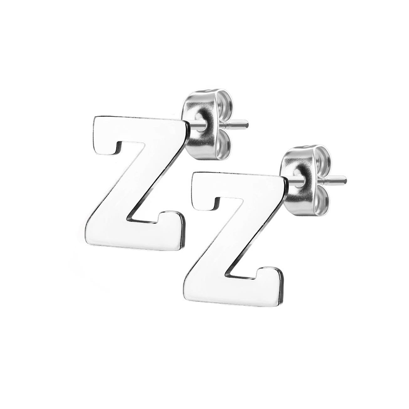 1 Paar Ohrstecker ALPHABET INITIALEN e Ohrringe Schmuck Set Edelstahl Silber Roségold