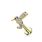 Knorpel Ohrstecker Kolibri Silber Gold Roségold Pavé Zirkonia Clear Piercings Chirurgenstahl Schraubverschluss Stab 6/8mm lang