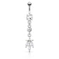 Bauchnabelpiercing Set 1,6mm 10mm Fallende Blätter 20 x 7mm Nabelpiercing Chirurgenstahl Bananabell Zirkonia Silber Gold Roségold