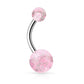 Bauchnabelpiercing GLITZERBALL 1,6mm 10mm Nabelpiercing Edelstahl Chirurgenstahl Bananabell Lila Blau Weiß Grün Schwarz Pink Rot