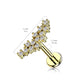 Knorpel Ohrstecker Silber Gold Roségold Pavé Zirkonia Clear Piercings Chirurgenstahl Schraubverschluss Stab 6/8mm lang