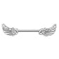 Engels-FLÜGEL Brustwarzenpiercing Brustpiercing Nippelpiercing Edelstahl VERGOLDET KRISTALL ZIRKONIA Clear PINK Aqua 1,6mm 12mm