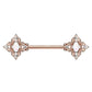 Brustwarzenpiercing Glitzer-Opal Blumen-Quadrat Brustpiercing Nippelpiercing Chirurgenstahl viele Farben Stab 1,6/14mm