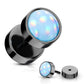 Fake Ohrplug leuchtender Stein Opal-Effekt Ohrpiercing Ohrschmuck Chirurgenstahl Schraubverschluss viele Farben 8mm