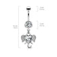 Bauchnabelpiercing Zirkonia Herz Elefant Anhänger Nabelpiercing Chirurgenstahl Bananabell Silber Clear Aqua Stab 1,6/10mm
