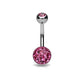 Bauchnabelpiercing Grosse Glitzer-Kugel Stab 1,6mm 10mm Nabelpiercing Edelstahl Chirurgenstahl Bananabell Zirkonia viele Farben