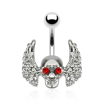 Bauchnabelpiercing 1,6mm 10mm Anhänger Totenkopf Skull Nabelpiercing Edelstahl Chirurgenstahl Bananabell Zirkonia 14 Karat
