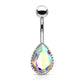 Bauchnabelpiercing Regenbogen-Effekt Kristall Tropfen Nabelpiercing Chirurgenstahl Bananabell viele Farben Stab 1,6/10mm