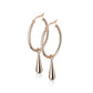 1 Paar Damen Ohrringe CREOLE Tropfen-Anhänger Länge 43,2mm Ohrstecker Chirurgenstahl Gold Roségold Silber