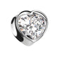 Ohrtunnel Silber Schwarz Herz Zirkonia Clear Bunt Chirurgenstahl Ohrpiercing Ohrschmuck Plug Sattelverschluss 8-16mm