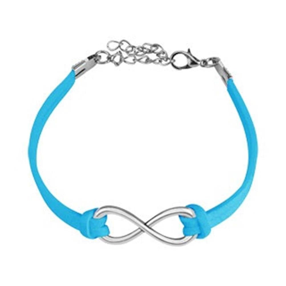 Wickelarmband Grosse UNENDLICHKEITS-Schleife Länge 230mm Breite 2,56mm verstellbar Karabinerverschluss Kunstleder Infinity