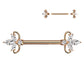 Brustwarzenpiercing Florales Design Zirkonia Silber Gold Roségold Brustpiercing Nippelpiercing Chirurgenstahl Stab 14mm