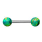 Brustwarzenpiercing 2 Opale Brustpiercing Nippelpiercing Chirurgenstahl Silber Blau Weiß Grün Pink Stab 1,6mm 14/16mm