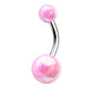 Bauchnabelpiercing Metallic Kugeln Nabelpiercing Chirurgenstahl Bananabell Acryl Silber Lila Blau Pink Weiß Regenbogen Stab 1,6/10mm