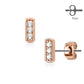 1 Paar Ohrringe Set Stecker Edelstahl Chirurgenstahl Bar 3 clear Zirkonia silber roségold gold