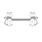 Brustwarzenpiercing Glitzer-Opal Katze Brustpiercing Nippelpiercing Chirurgenstahl Silber Pink Weiß Stab 1,6/14mm