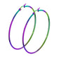 1 Paar Damen CREOLEN Ohrringe Ohrstecker Chirurgenstahl Regenbogen 10 15 20 25 30 35 40 45 50 55 60 65 70 75 mm