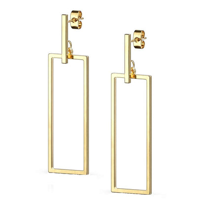 1 Paar Damen Ohrstecker Balken Anhänger Rechteck Ohrringe Chirurgenstahl Steckerverschluss Silber Gold