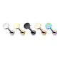 1 Knorpel Ohrstecker Flat Top Rund Cartilage Labret Piercings Tragus viele Farben Edelstahl Schraubverschluss Steg 6,5/1,2mm