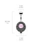 Bauchnabelpiercing Opal-Optik Antik-Silber Nabelpiercing Chirurgenstahl Bananabell Silber Rosa Grün Weiß Stab 1,6/10mm